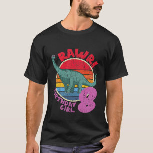 Kinder Mädchen 8. Geburtstag ich Rawr! Brachiosaur T-Shirt