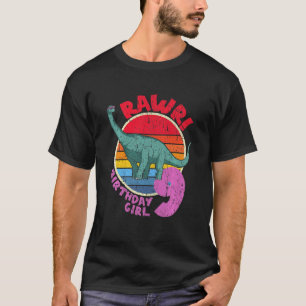 Kinder Mädchen 9. Geburtstag I Rawr! Brachiosaurus T-Shirt