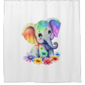 Kinder Mädchen Elefant Badezimmer Dusche Vorhang (Vorderseite)