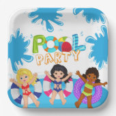 Kinder Mädchen Geburtstag Pool Party Pappteller (Vorderseite)