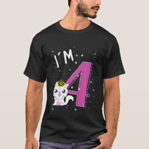 Kinder Mädchen Kitten Katze 4 Geburtstag Kinder 4 T-Shirt