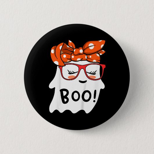 Kinder Mädchen Kleinkind glücklich Halloween Geist Button (Vorderseite)