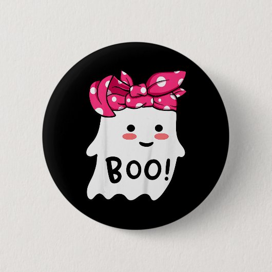 Kinder Mädchen Kleinkind glücklich Halloween Geist Button (Vorderseite)