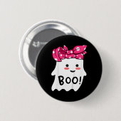 Kinder Mädchen Kleinkind glücklich Halloween Geist Button (Vorne & Hinten)