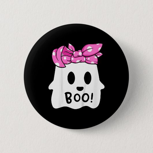 Kinder Mädchen Kleinkind glücklich Halloween Geist Button (Vorderseite)