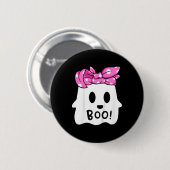 Kinder Mädchen Kleinkind glücklich Halloween Geist Button (Vorne & Hinten)