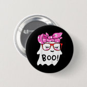 Kinder Mädchen Kleinkind glücklich Halloween Geist Button (Vorne & Hinten)