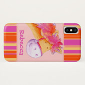 Kinder Mädchen mit dem Namen Pony Pink Iphone Case (Rückseite (Horizontal))