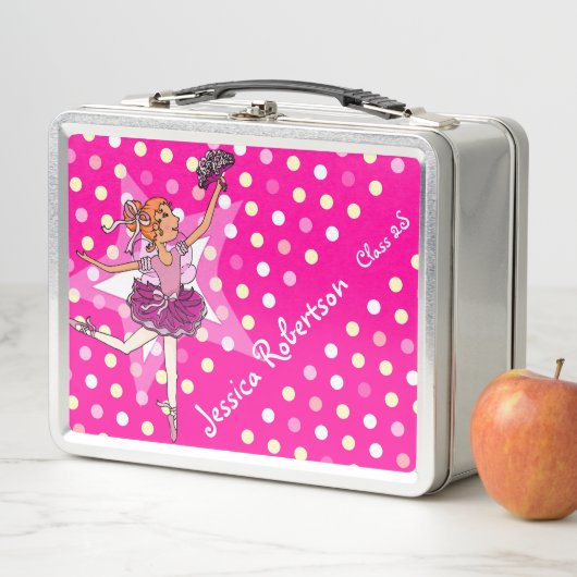 Kinder Mädchen mit Namen Ballerina Mädchen Rosa Lu Metall Brotdose (Beispiel)