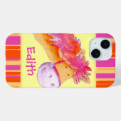 Kinder Mädchen mit Namen Pony Gelb Pitch Case (Rückseite (Horizontal))