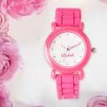Kinder Mädchen Moderne Niedlich rosa Individuelle  Armbanduhr<br><div class="desc">Maßgeschneidert, personalisiert, Kinder Mädchen niedlich Spaß hübschen schick coolen gürtelrosa Silikonband, Plastikkoffer, Handgelenk-Uhr. Geben Sie einfach den Namen ein, um ihn anzupassen. Schaffen Sie eine wunderbare, individuelle Uhr für die lil Prinzessin in Ihrem Leben - Tochter, Schwester, Nichte, Enkelin, Patentin, Stieftochter. Ein tolles Geschenk für Geburtstag, Abschluss, Weihnachten, Feiertage und...</div>