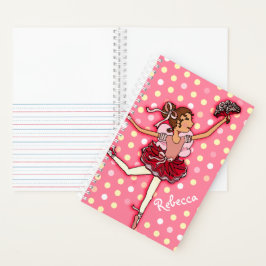 Kinder Mädchen nennen ballerina pink polka dot. Notizblock