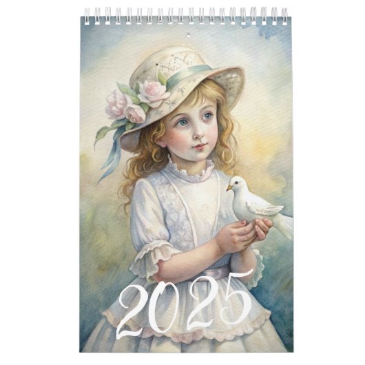 Kinder Mädchen Vintag Osterhase 2025 Kalender (Titelbild)