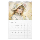 Kinder Mädchen Vintag Osterhase 2025 Kalender (Feb 2027)