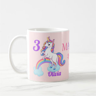 Kinder Magische 3. Geburtstag Einhorn Rosa Tasse