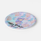 Kinder magische Meerjungfrau unter der Regenbogenp Pappteller (Schrägansicht)