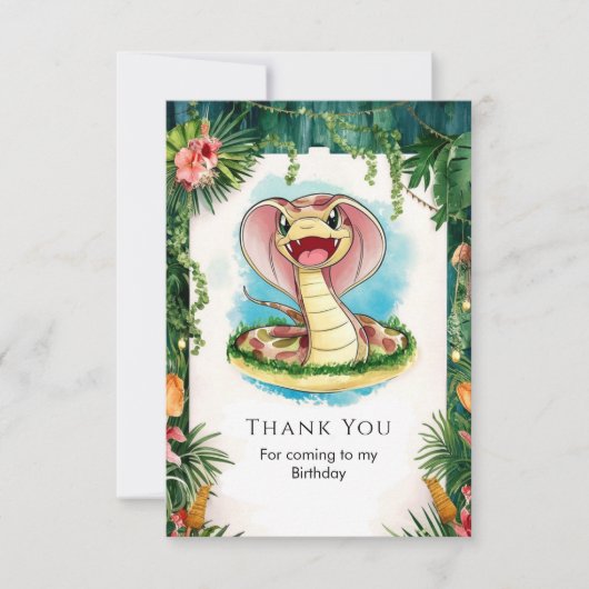 Kinder Magische Schlange Geburtstag Dankeskarte (Vorderseite)