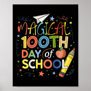 Kinder Magischer 100. Tag der Schule Funny Gift Bo Poster