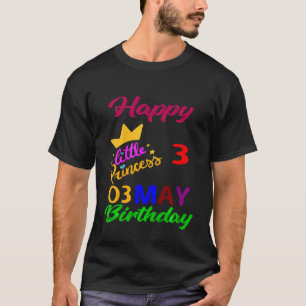 Kinder Mai Mädchen Geburtstag 3. Mai 3 Jahr T-Shirt