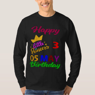 Kinder Mai Mädchen Geburtstag 5. Mai 3. Geburtstag T-Shirt