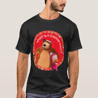 Kinder Masha und der Bär frohe Weihnachten T-Shirt