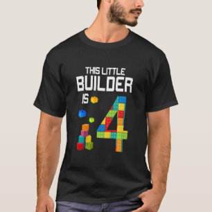 Kinder Master Builder 4. Geburtstag Junge 4 Jahre T-Shirt