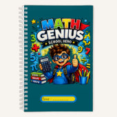 Kinder-Mathe-Notizbuch | Mathe-Genie Notizblock (Vorderseite)