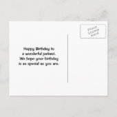 Kinder Medizinischer Zahnarzt Geburtstagsgrüße Einladungspostkarte (Rückseite)