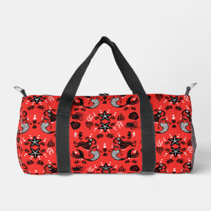 Kinder Meerjungfrau Rot Pink Duffle Bag