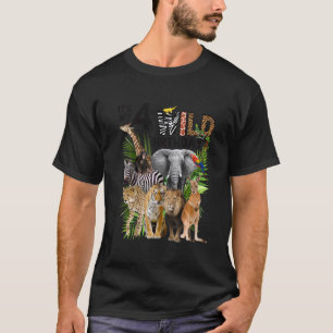 Kinder Mein 4. Wild Birthday Safari Animals Zoo T-Shirt