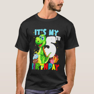 Kinder Mein 5. Geburtstag 5 Jahre alter Junge Dino T-Shirt