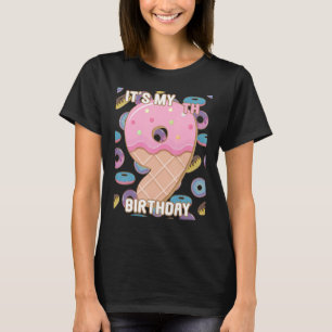 Kinder mein 9. Waffel Donut Party trägt 9 Jahre T-Shirt