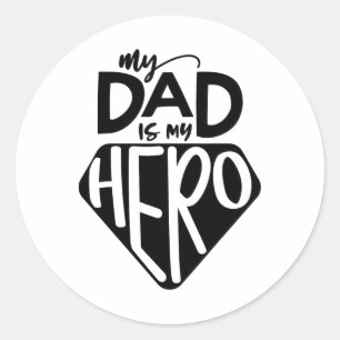 Kinder Mein Vater ist mein Helden-Superheld-Tag Ni Runder Aufkleber