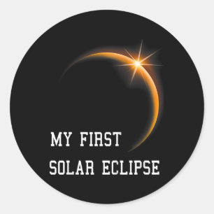 Kinder meine ersten Solar Eclipse Boys Girls 2024 Runder Aufkleber