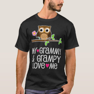 Kinder Meine Grammy und Grampy lieben mich Eule T-Shirt