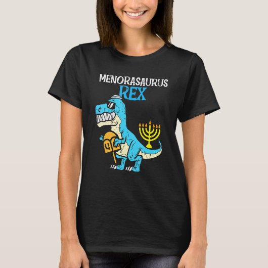 Kinder Menorasaurus Rex Jew Dino Trex Kleinkind Bo T-Shirt (Vorderseite)