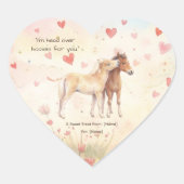 Kinder Miniatur-Pferd Valentinstag Herz Aufkleber (Vorderseite)