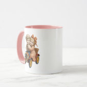 Kinder mit altem Auto zurück. Tasse (Vorderseite Links)
