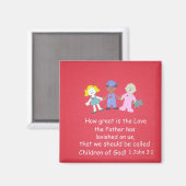 Kinder mit Bibelverse Magnet (Vorderseite/Rückseite)