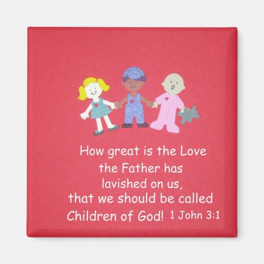 Kinder mit Bibelverse Magnet (Vorne)