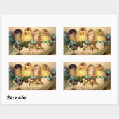 KINDER MIT BLAU WEISSEN BLUME IM OSTEREI RECHTECKIGER AUFKLEBER (Blatt)