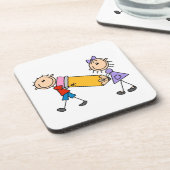 Kinder mit Bleistift Getränkeuntersetzer (Linke Seite)