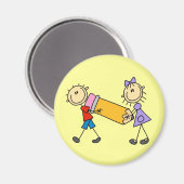 Kinder mit Bleistift Magnet (Vorderseite/Rückseite)