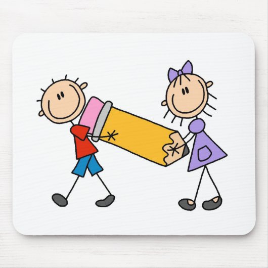 Kinder mit Bleistift Mousepad (Vorne)