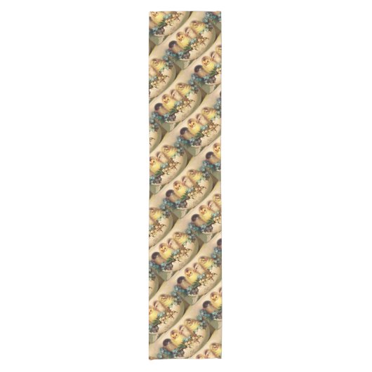 KINDER MIT BLUME IM OSTEREI KURZER TISCHLÄUFER (Vorderseite)