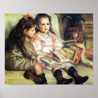 Kinder mit Büchern Renoir Print Poster