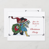 KINDER MIT CHRISTMAS GIFTS Champagner Metallic Einladung (Vorne/Hinten)