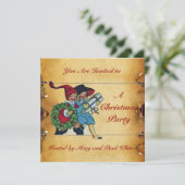 KINDER MIT CHRISTMAS GIFTS Champagner metallisch Einladung (Stehend Vorderseite)