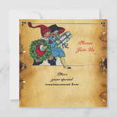 KINDER MIT CHRISTMAS GIFTS Champagner metallisch Einladung (Rückseite)