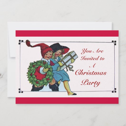 KINDER MIT CHRISTMAS GIFTS EINLADUNG (Vorderseite)